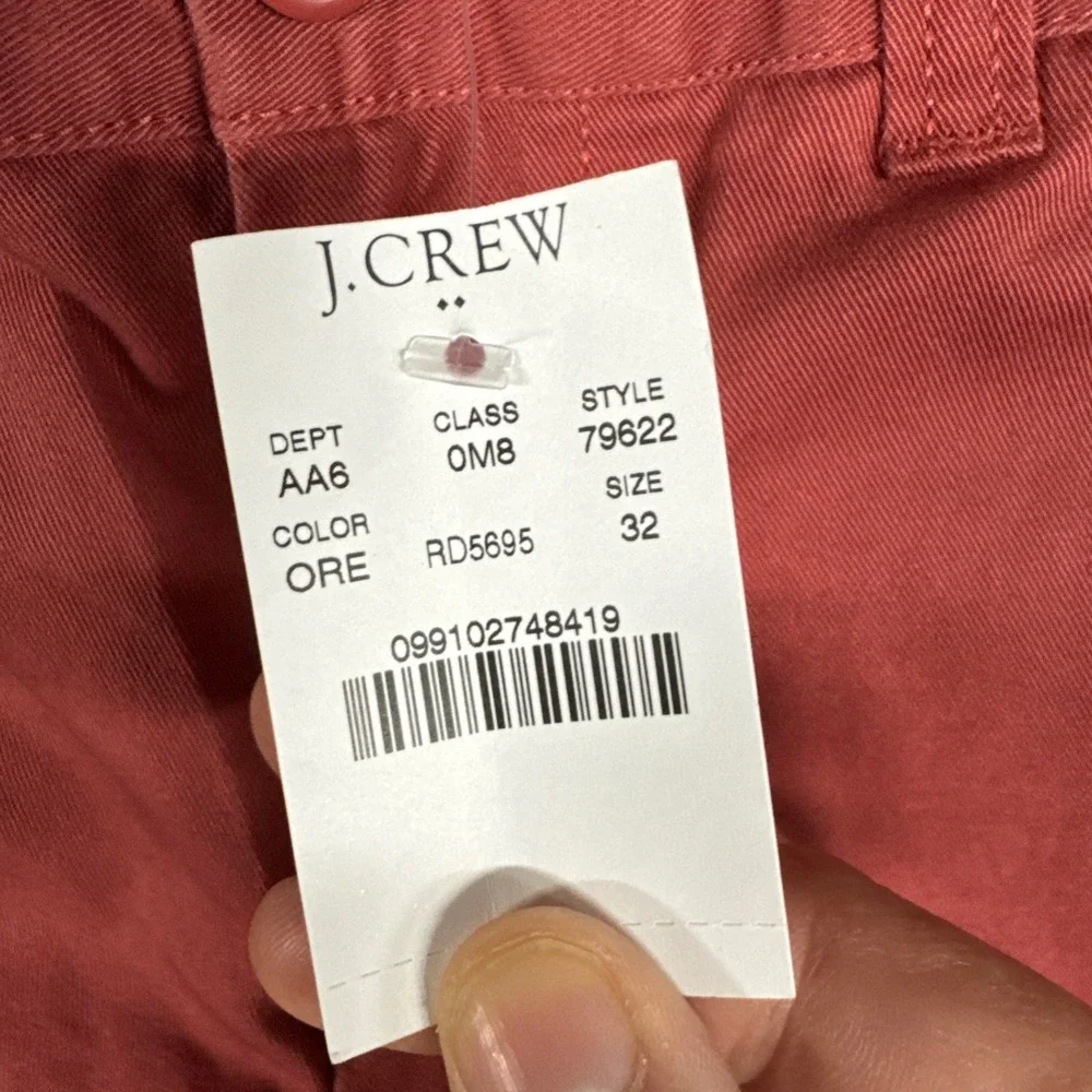 J.Crew Shorts Mens 32 Red Rivington Chino 100% Cotton Twill Preppy NWT New